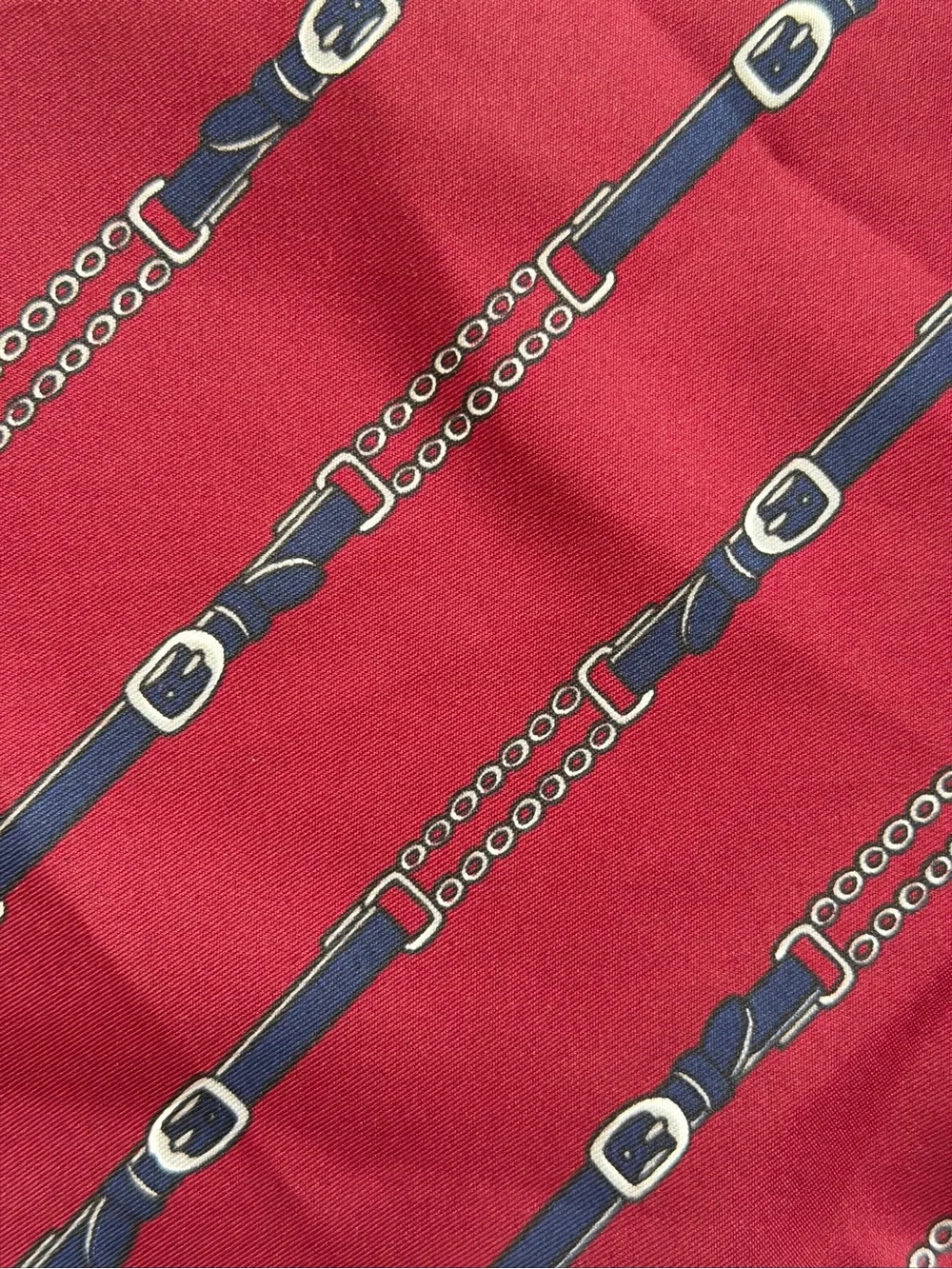 Borelli Vintage 80’s Italy Womens Equestrian Chain Belt Derby Design Scarf